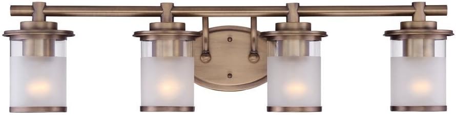 DESIGNERS FOUNTAIN Essence 4-Light Bathroom Vanity Light Fixture, Old Satin Brass, 6694-OSB