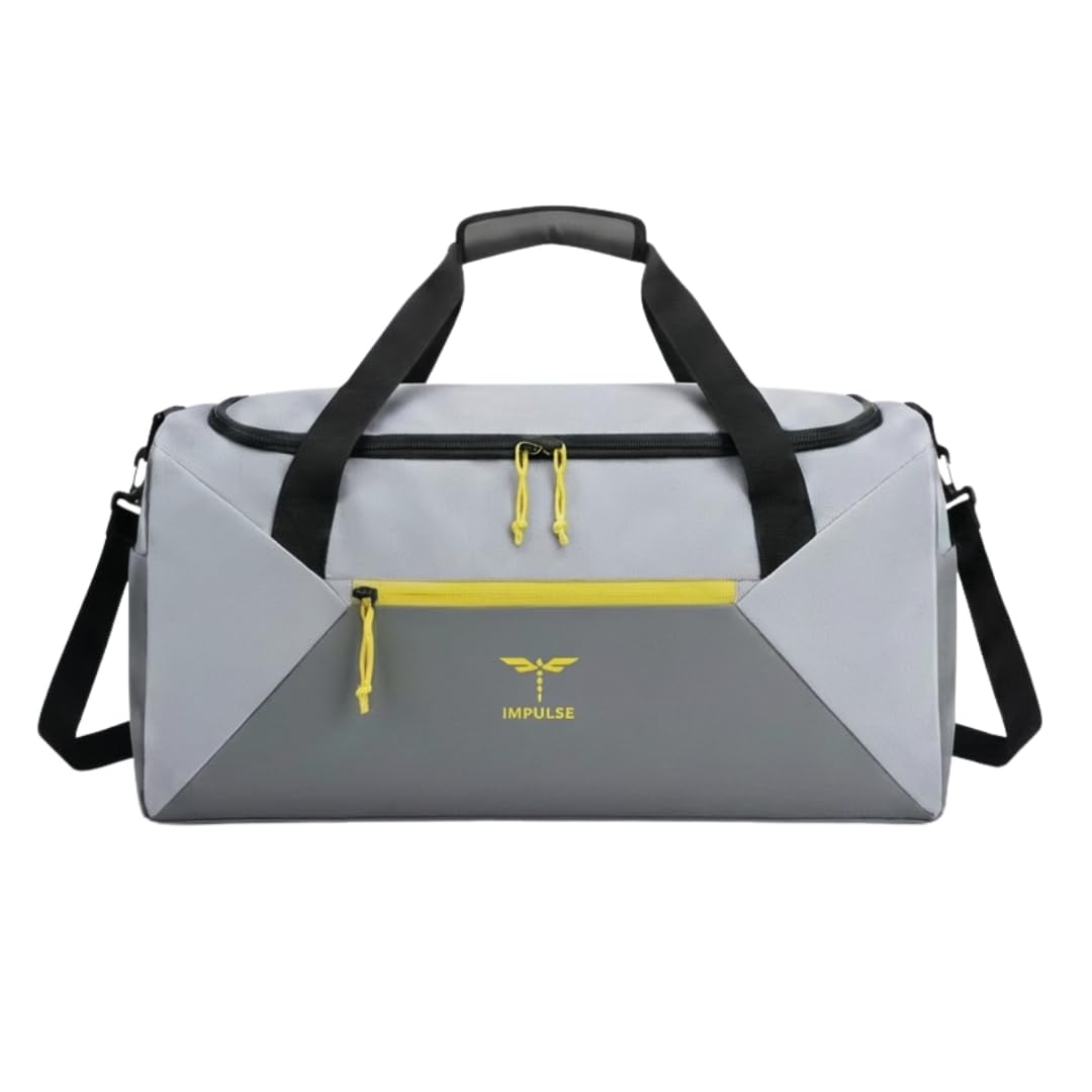 impulse Urbanfit Silver 33L Gym & Travel Duffle Bag | Waterproof Sports Bag with Shoe Compartment, 5 Separate Pockets, Detachable Shoulder Strap & Durable Zippers-picture-17