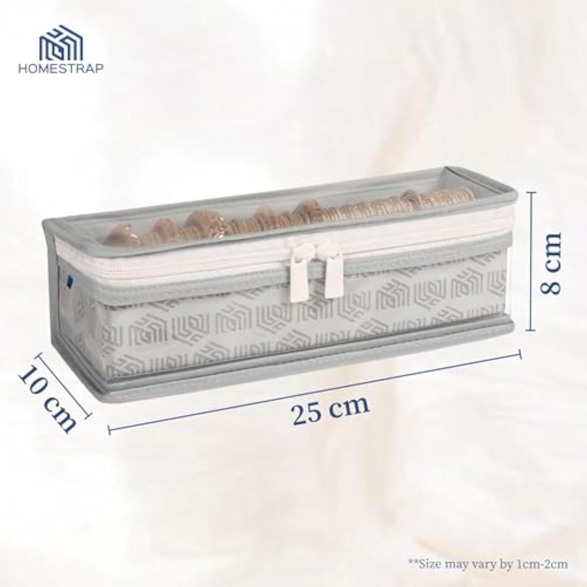 Non-Woven Single Rod Bangle Box with Transparent Top