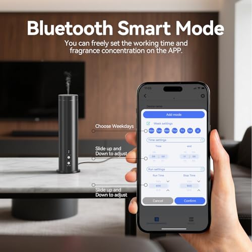 Diffuseur de parfum sans eau Bluetooth 100ml et 6 huiles essentielles pour la maison - 5