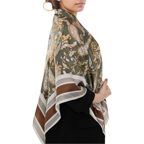 100% Mulberry Silk Large Square Lightweight Scarf &Shawls Hair Wraps Travel Evening Dress for Women with Gift Packed