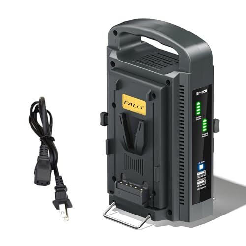 Palogreen V Mount Battery Charger Dual Channel V-Mount V-Lock Battery Charger for All V-Mount Plates