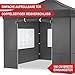 ONBEST Pavillon – 3x3m – Großer Eingang - Wasserdicht – Pop up Gestell – Seitenwänden mit 3x3 Fenstern – Zusätzlich mit Tasche – Faltbarer Outdoor Pavillon Faltpavillon (Grau)