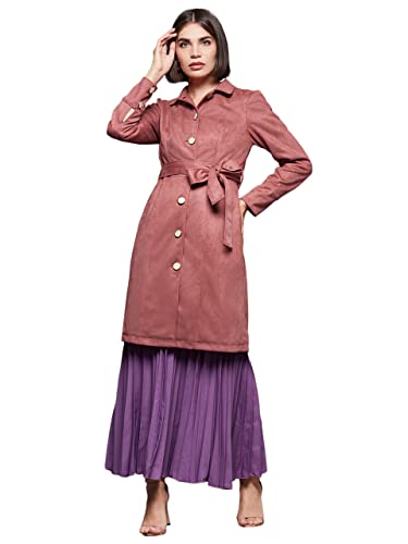 Veste d'hiver pour femme Miss Chase en polyester haut de gamme couleur pêche foncée