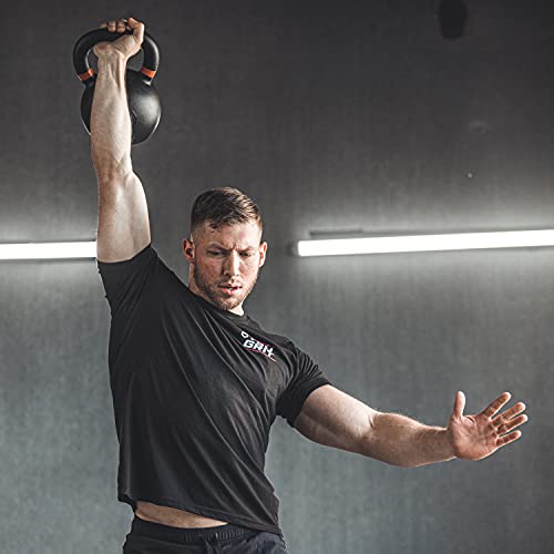 Tru Grit Fitness – Cast Iron Kettlebells – 20lb – Easy Grip Handle – Powder Coated - Home Gym or Office Strength Training Equipment