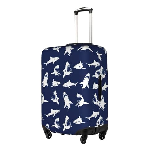 Housse de bagage pour les vacances à motif requin blanc taille L