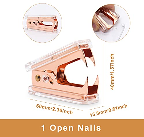 Bomei Pack Rose Gold Office Stapler Set, Tape Dispenser With 3Rolls Transparent Tape, Staple Remover With 1000 Staples And 12 Binder Clips, 1 Pen And Pencil Holder, Acrylic Gold Desk Accessory Kit #TOP5