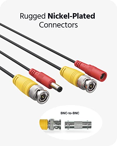 Annke (4 150 Feet Video Power Cable For Security Camera System, All-In-One Bnc Extension Surveillance Camera Cable For Cctv Security Dvr System Installation, Free 4 X Bnc Connectors Included #TOP2