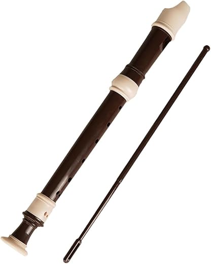 Kadence PRO-BRN Professional Soprano Recorder in C Scale | Baroque Fingering | 3-Piece ABS Design with Adjustable Thumb Re...