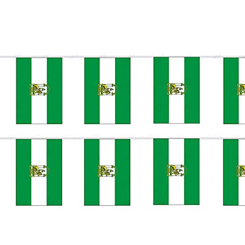 Durabol Cadena de Bandera Andalucia Comunidades autónomas de España 7 Banderin 20 X 30 CM - 5 Metro