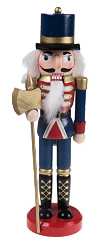 Clever Creations Red and Blue Soldier 10 Inch Traditional Wooden Nutcracker, Festive Christmas Décor for Shelves and Tables