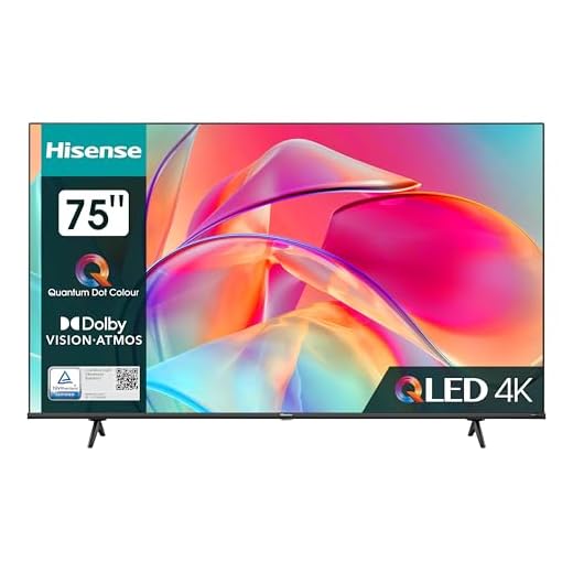 Hisense 75E7KQ QLED Smart TV 189 cm (75 Zoll), 4K, HDR10, HDR10+ decoding, HLG, Dolby Vision, DTS Virtual, 60Hz Panel, Bluetooth, Alexa Built-in, VIDAA Voice, anthrazit