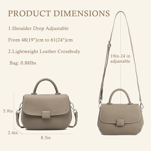 Genuine Leather Crossbody Bag for Women – Small, Lightweight, Adjustable Strap, Everyday Shoulder Purse3