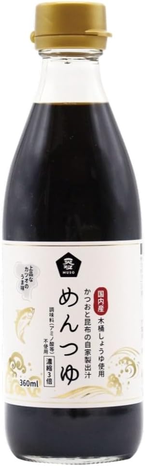 Muso Noodle Soup Made in Japanese Wooden Tub Soy Sauce 12.2 fl oz 360 ml