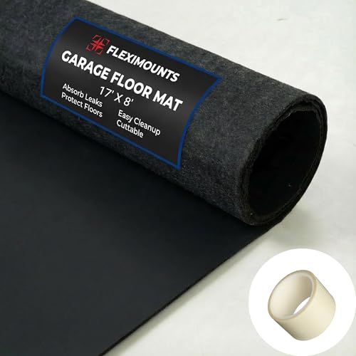 FLEXIMOUNTS 17' x 8' Garage Floor Mat, Waterproof Oil Spill Mat