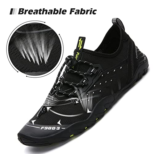 Mishansha Water Shoes For Men Beach Shoes Barfoort Aqua Swim Shoes For Women Swimming Quick Dry Slip-On Water Sport Sneakers Kayaking Fishing Diving Surfing Smoky Black 9.5 Women/8 Men #TOP2