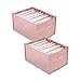 2 pcs Organizzatore per Cassetti Armadio jeans Scatola Portaoggetti per Cassetti Pieghevole Organizer Cassetti Intimo Lavabile Scatole per Riporre con 9 Scomparti per Pantaloni,Jeans,Legging,Magliette