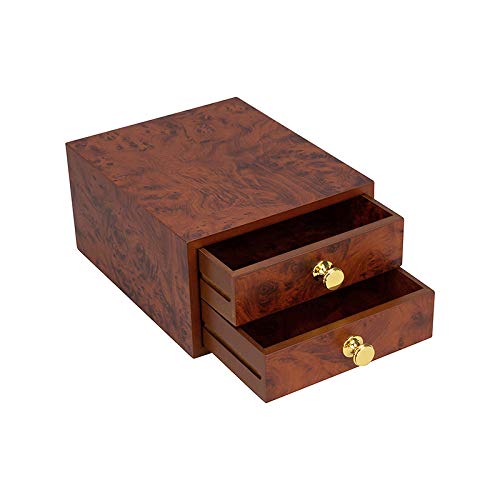 MADEIRA Garnschatulle Oberfläche Wurzelholz-Optik (leer/ 19,5 x 23,5 x 12 cm), mit Zwei herausnehmbaren Schubladen, bietet viel Stauraum und ist EIN echter Hingucker