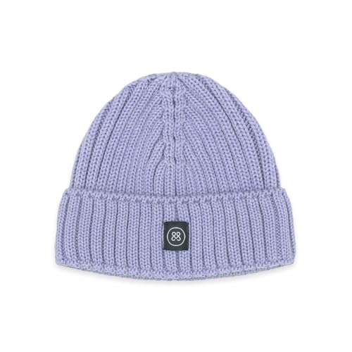 emma & noah Strickmütze aus 100% Merino Wolle, Wollmütze für Babys & Kinder, weich & wärmend, atmungsaktiv & Oeko-TEX® Standard 100 (DE/NL/SE/PL, Numerisch, 46, Essential Lavendel)