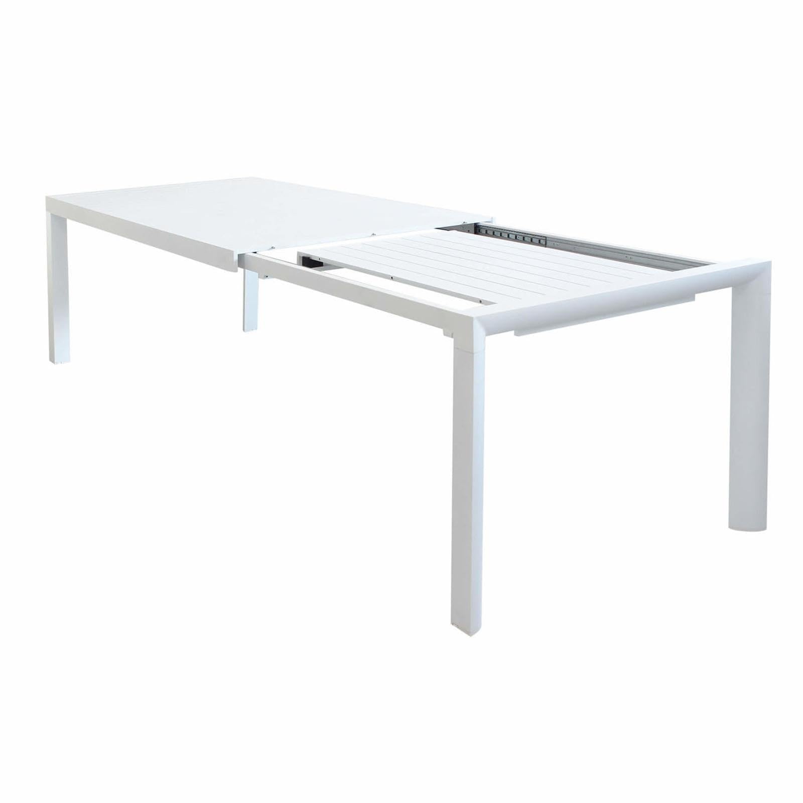 Decor Space Tavolo allungabile Sydney in alluminio Bianco telescopico per esterno (225-300 cm/Tavolo)
