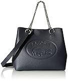Lacoste Women's Leather Croc Chain Top Handle Shoulder Bag, Blue Nocturne/Blue, One Size