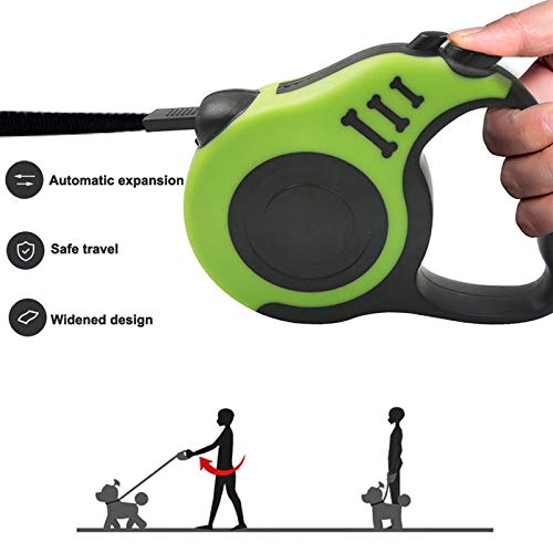 Laisse pour chien, laisse rétractable de 3 à 5 m, laisse pour chien rétractable automatique durable laisse pour chiens et chats de taille moyenne et petite (jaune)