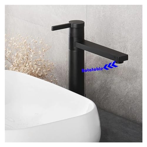 Robinet de lavabo Om en or brossé avec mitigeur haut et technologie de montage sur pont