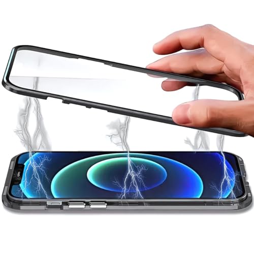 Capinha Capa 360 Aluminio Anti Impacto Slim Premium Magnética Com Película de Privacidade iPhone (Pr