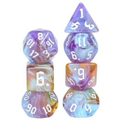 Epic Forge-7 Dices set - Amethyst Sunset, Purple, Orange, Small - Image 2