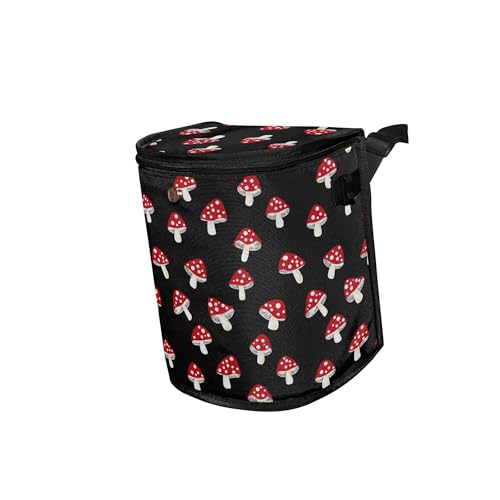 Image of Wudan Small Car Trash Can Red Mushroom Accessories for Garbage Storage Organizer with Lid Png Waterproof Portable Auto and Truck Interior Seat Bin