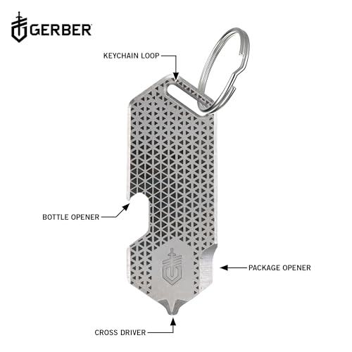 Gerber Gear Shard Keychain 3-in-1 Multitool, Clips to Pocket or Keychain with Bottle Opener, Package Opener, and Cross Driver, EDC Gear for Everyday Carry - image 2