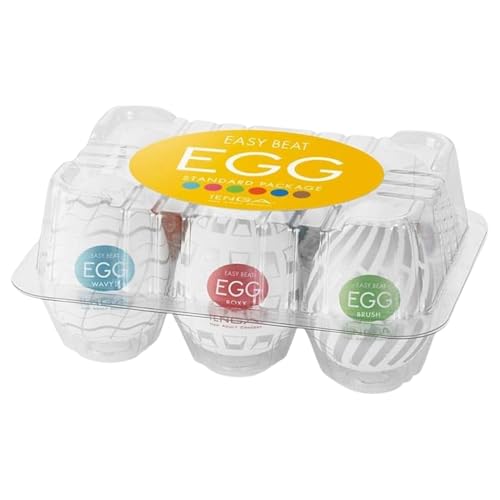 TENGA |Easy Beat Egg| Male Masturbator Sleeves Adult Sex Toys for Men-Variety Pack of 6-Disposable- Extremely Stretchable 06-Standard |No.1 Japanese Brand|