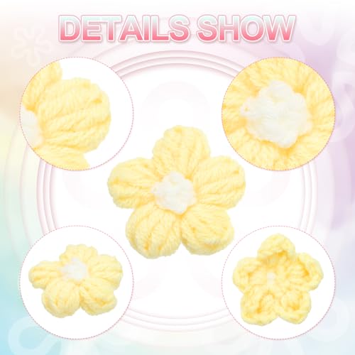 Fleurs au crochet pour décorations de cheveux et fêtes bohèmes champêtres - 4