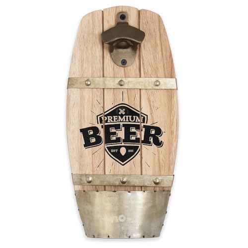Décapsuleur mural en bois, idée cadeau originale pour bar à domicile