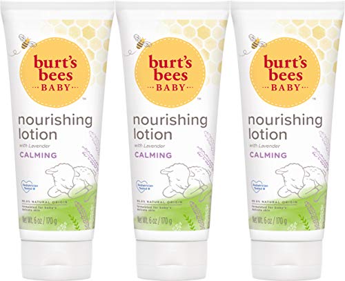 Image of Burt's Bees Baby Nourishing Lotion with Lavender, Calming Baby Lotion, Pediatrician Tested, 99% Natural Origin, 6 Ounces, Package May Vary