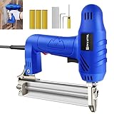 2-in-1 Electric Brad Nail Gun 15-32mm ＆ Upholstery Staples Gun 15-25mm for Wood/DIY/Carpet and Home Improvement Corded Nailer Gun with 100 Nails & 300 Staples Easy to use Lightweight Body Blue