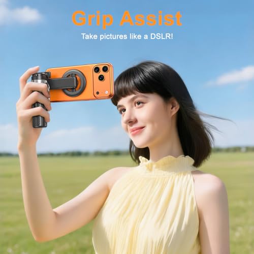 Image of Upgrated 5-in-1 Magnetic Selfie Stick with Remote for Cell Phone 360 Rotation.Can Transforms into Mini Tripod /Camera Grip /Handheld Stabilizer /Phone Stand.Extend to 25 inches