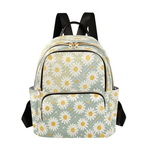 Sac à dos matelassé 100 % polyester résistant motif chrysanthème floral