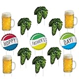 VictoryStore Yard Sign Outdoor Lawn Decorations: Fathers Day Decorations Hoppy Father's Day, Beer Hops with stakes