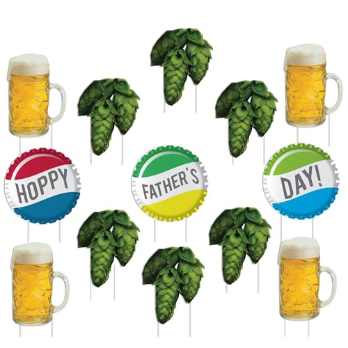 VictoryStore Yard Sign Outdoor Lawn Decorations: Father's Day Decorations, Hoppy Father's Day Lawn Signs, Set of 13 with Stakes