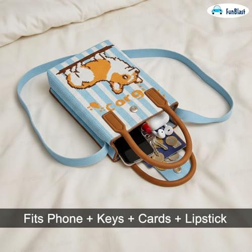 Image of FunBlast Crossbody Mobile Sling Bag for Women - Stylish Phone Pouch with Strap & Silicone Handle, Keychain, Coin, Cosmetics Purse, Cute Utility Bag for Girls & Women