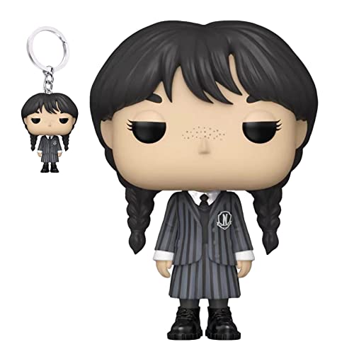Ocobetom Miércoles Addams Llavero, Llavero 2D Acrílico Addams, Miércoles Addams Merchandise...