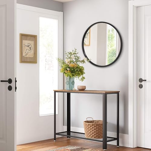 Image of AOAOPQ Black Round Mirror for Wall Small Round for Bathroom Entryway Living Room Hallway Matte Frame Mirrors Anti Rust Hangs Tempered Glass for Bedroom Entry Dining Room