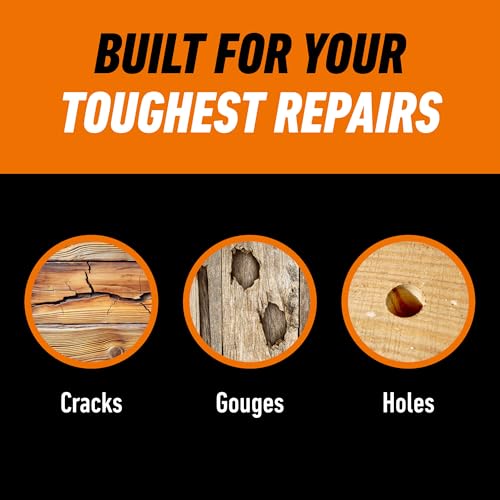 Gorilla All Purpose Wood Filler, Walnut Color, 6 Ounce Tube (Pack of 1) - Water Resistant for Indoor or Outdoor Projects and Repairs