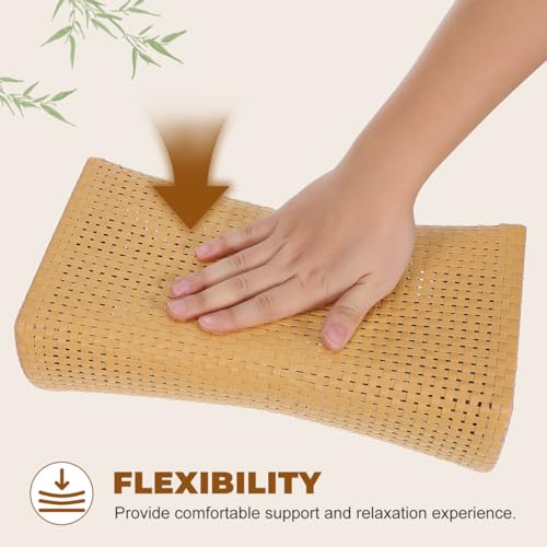 iplusmile Simulated Rattan Sauna Pillow - Ergonomic Sauna Neck Rest Pillow - Contour Bed Pillow Sauna Accessories for Relaxing Home Gym Saunas Rooms - Image 3