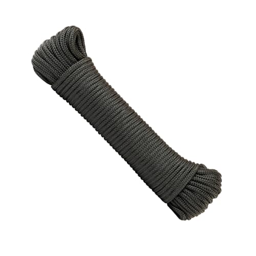 SNURO Corde en Nylon (4mm, 20m, Noir) - Paracorde en Polyamide tressé Robuste - Résistante à...