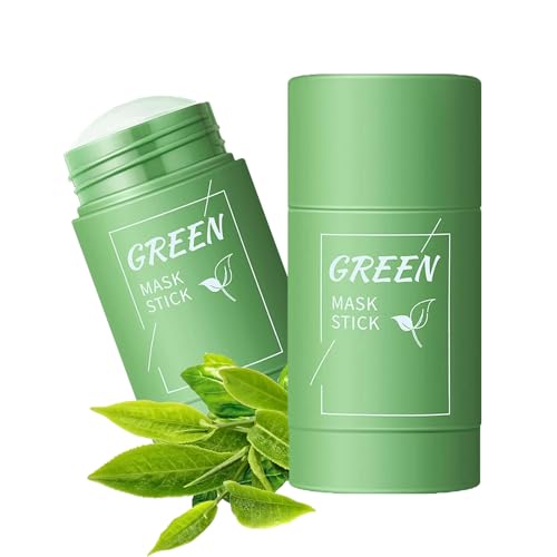 Green Mask Stick Té Verde,Mascarilla Facial en Stick,Elimina Puntos Negros, Reduce Poros,Control Sebo,Hidratación y Limpieza para Mujer y Hombre,Cuidado Diario