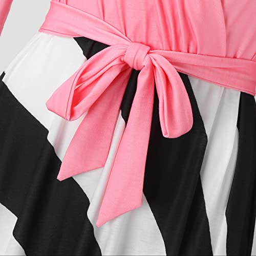 Vestido Plus Size para Mulheres Vestido Maxi Manga Longa Solto Estampa Floral Casual Vestidos Longos