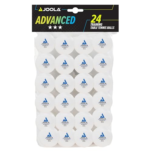 JOOLA Bolas de ping pong de 3 estrelas de treino avançado, 40 mm de diâmetro, premium, branco, 24 unidades
