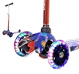 Rugged Racers Space Themed Print Kick Scooter for Boys & Girls 3 Wheel Scooter, Adjustable Kick...